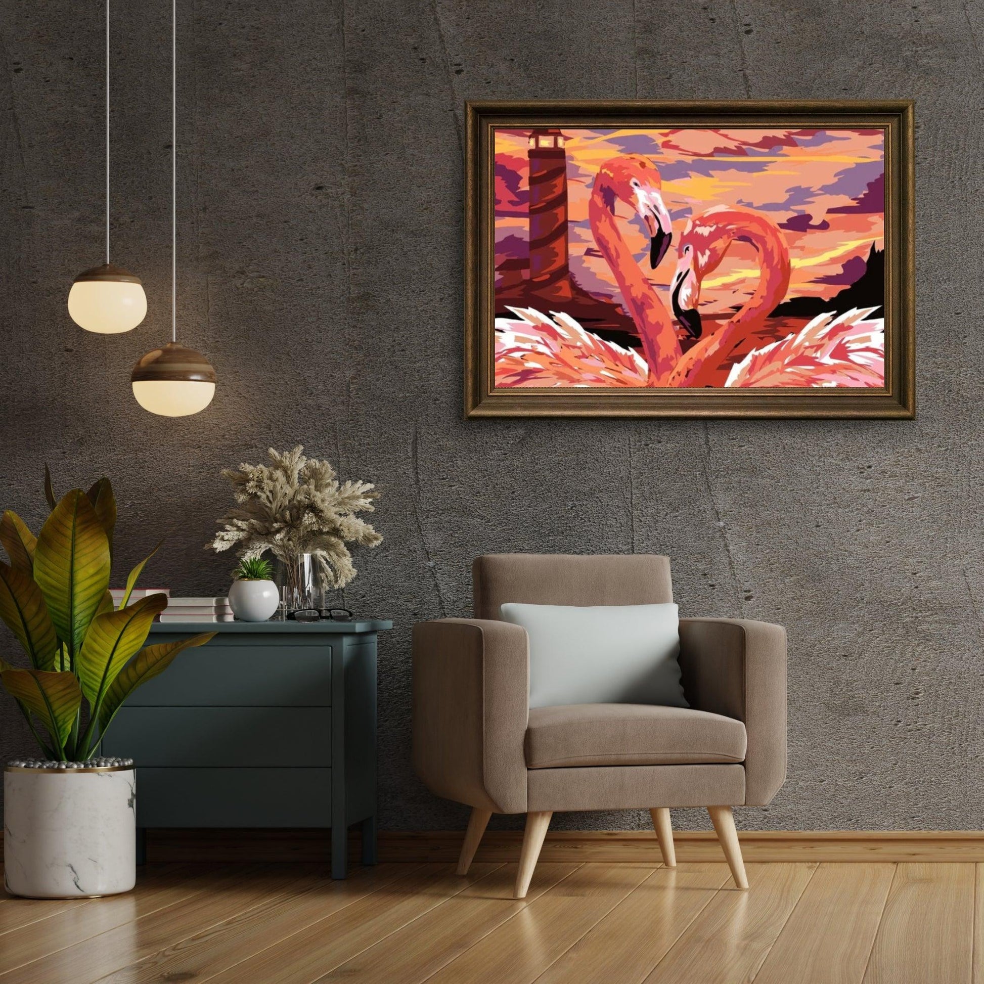 Diamantmalerei - Flamingo Liebespaar - SEOS®