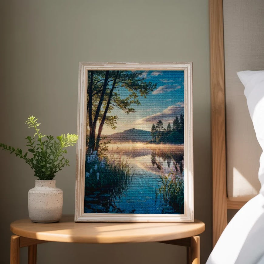 Diamantmalerei – Flüstern des Morgensees