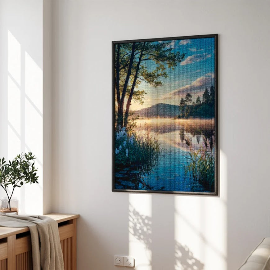 Diamantmalerei – Flüstern des Morgensees