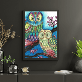 Diamantmalerei - Farbige Eule - SEOS®