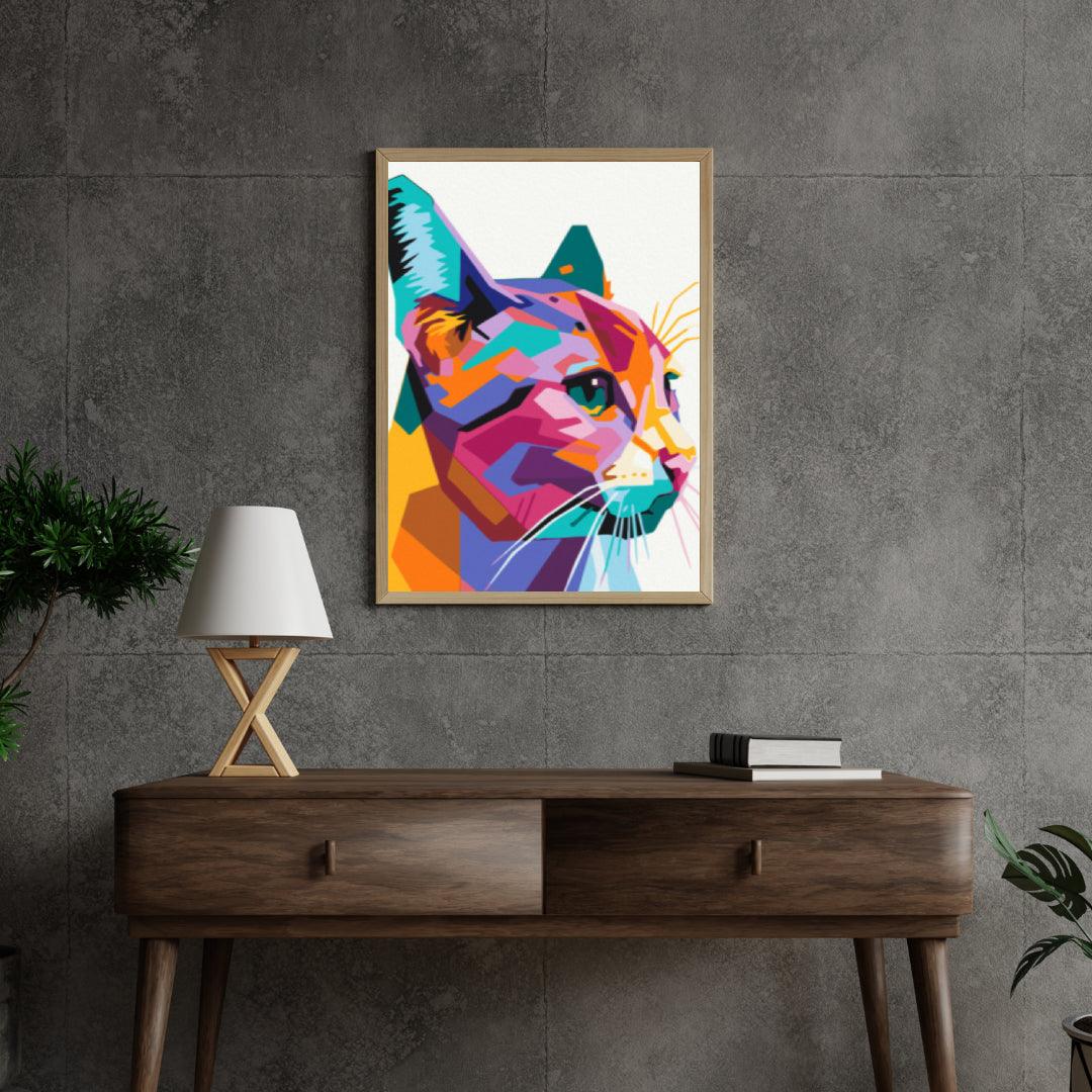 Diamantmalerei – Geometrische Katze – SEOS®