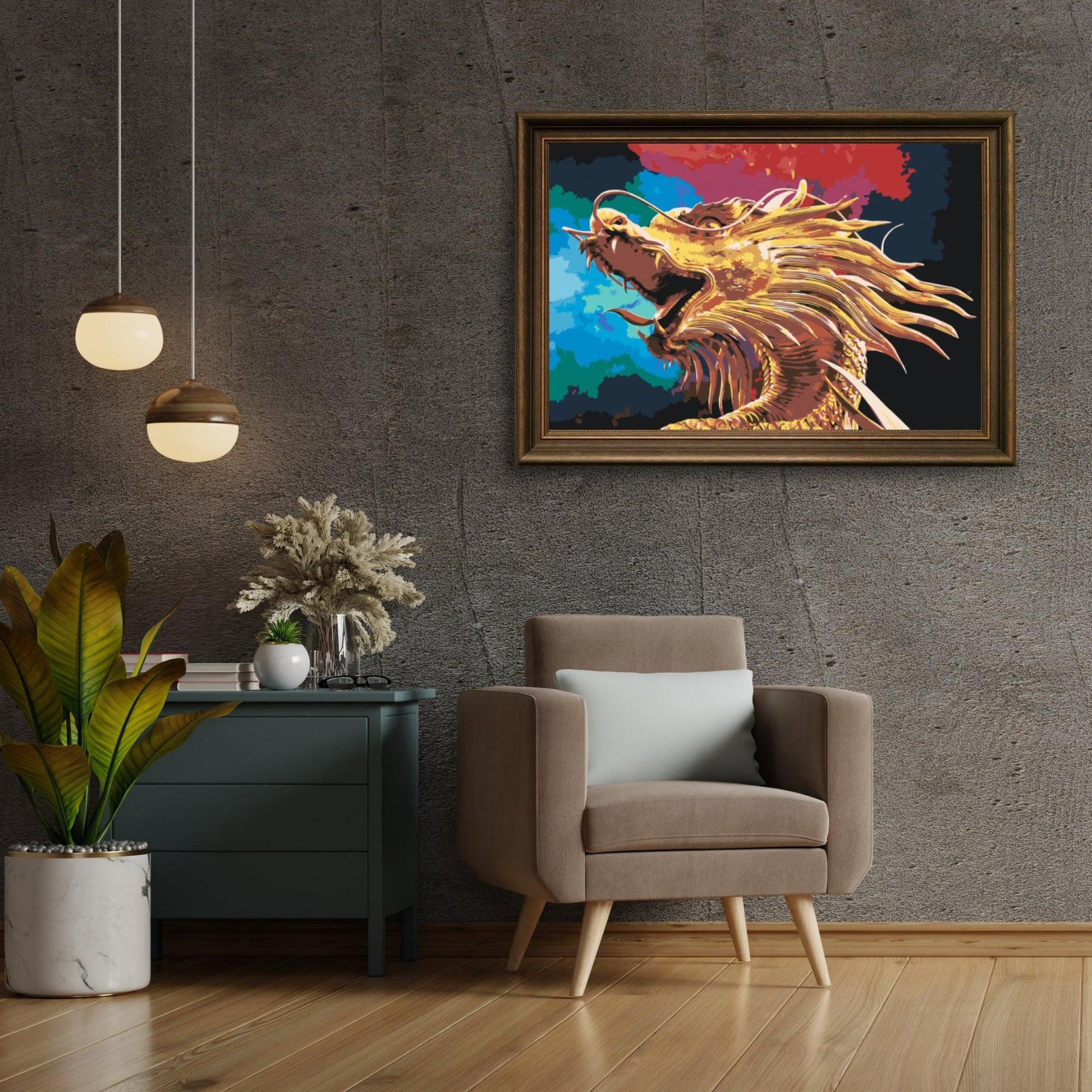 Diamantmalerei - Goldener Drache - SEOS Shop ®
