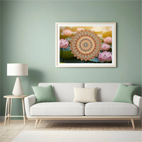 Diamantmalerei – Goldenes Mandala mit komplizierten Details