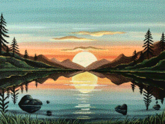 Diamantmalerei - Goldene Reflexion