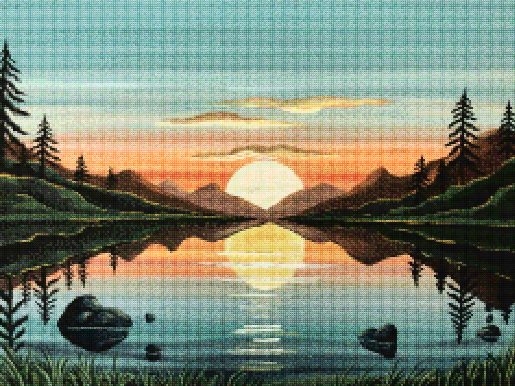 Diamantmalerei - Goldene Reflexion