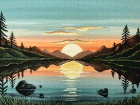 Diamantmalerei - Goldene Reflexion