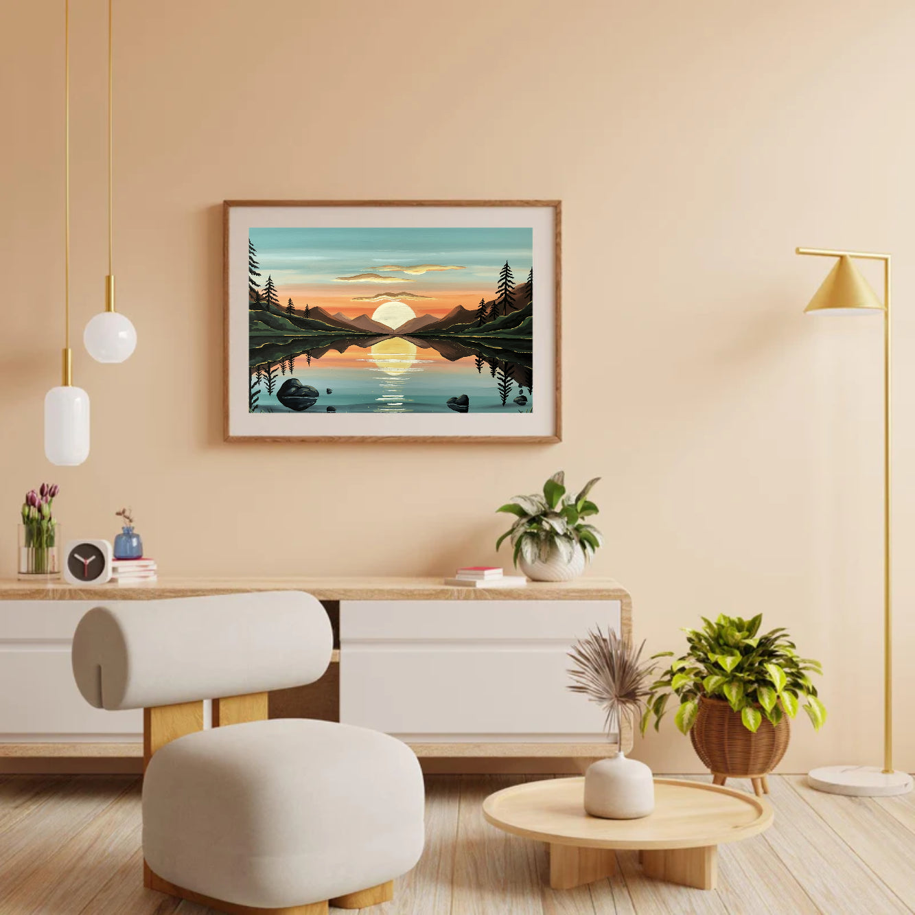 Diamantmalerei - Goldene Reflexion