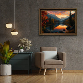 Diamantmalerei - Goldener Sonnenuntergangssee