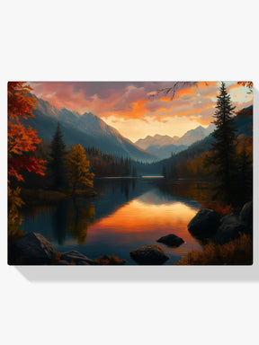 Diamantmalerei - Goldener Sonnenuntergangssee