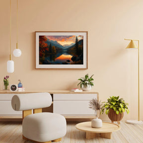 Diamantmalerei - Goldener Sonnenuntergangssee