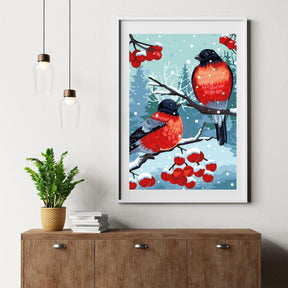 Diamantmalerei - Stieglitzvogel Weiß - SEOS®