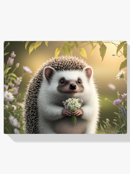 Diamantmalerei – Skurriler Igel mit floralen Akzenten