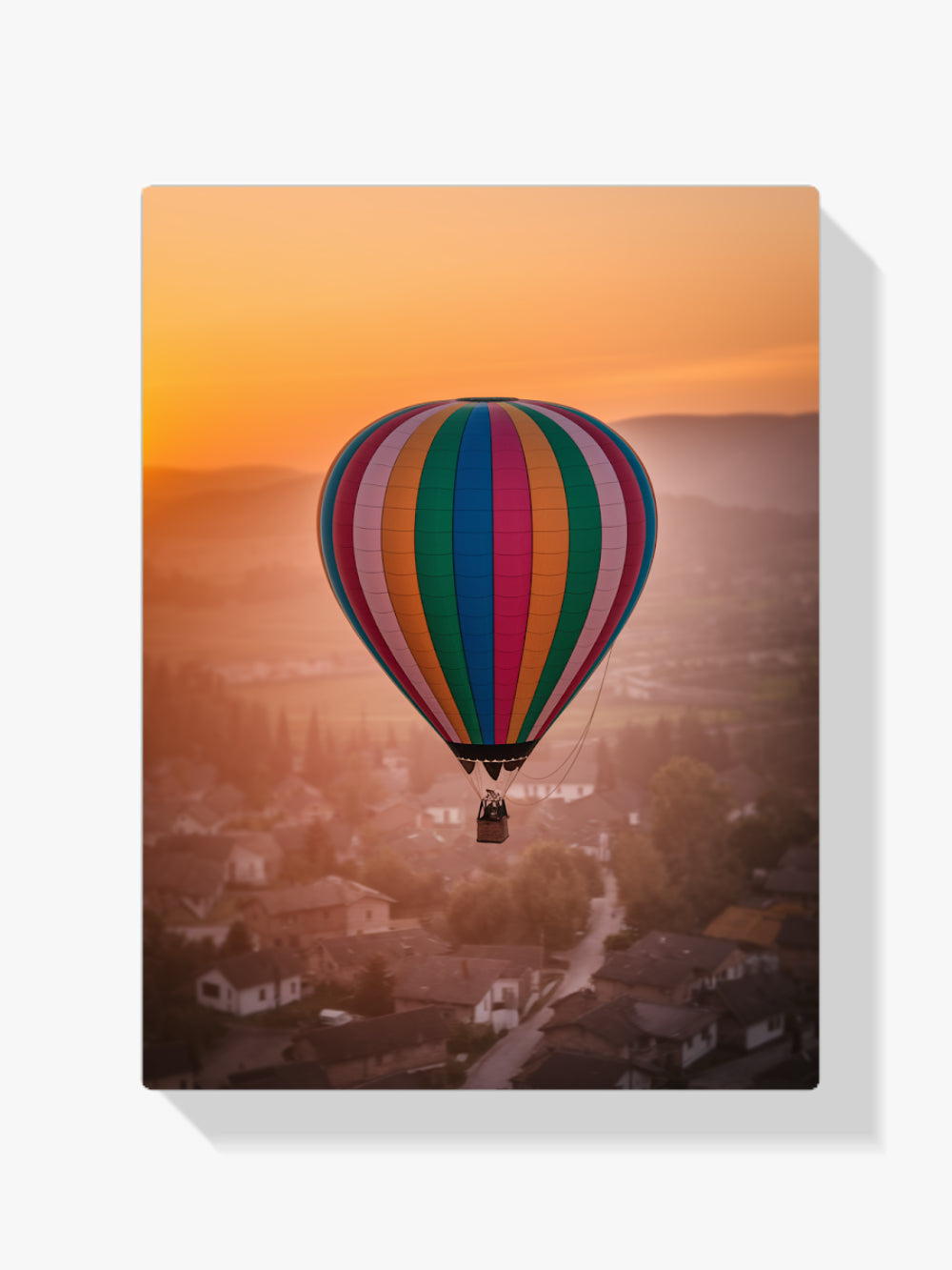 Diamantmalerei - Wunderliche Heißluftballons über einem Dorf