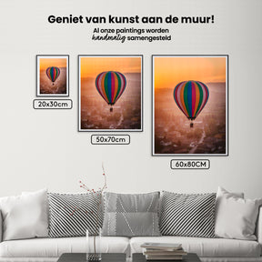 Diamantmalerei - Wunderliche Heißluftballons über einem Dorf