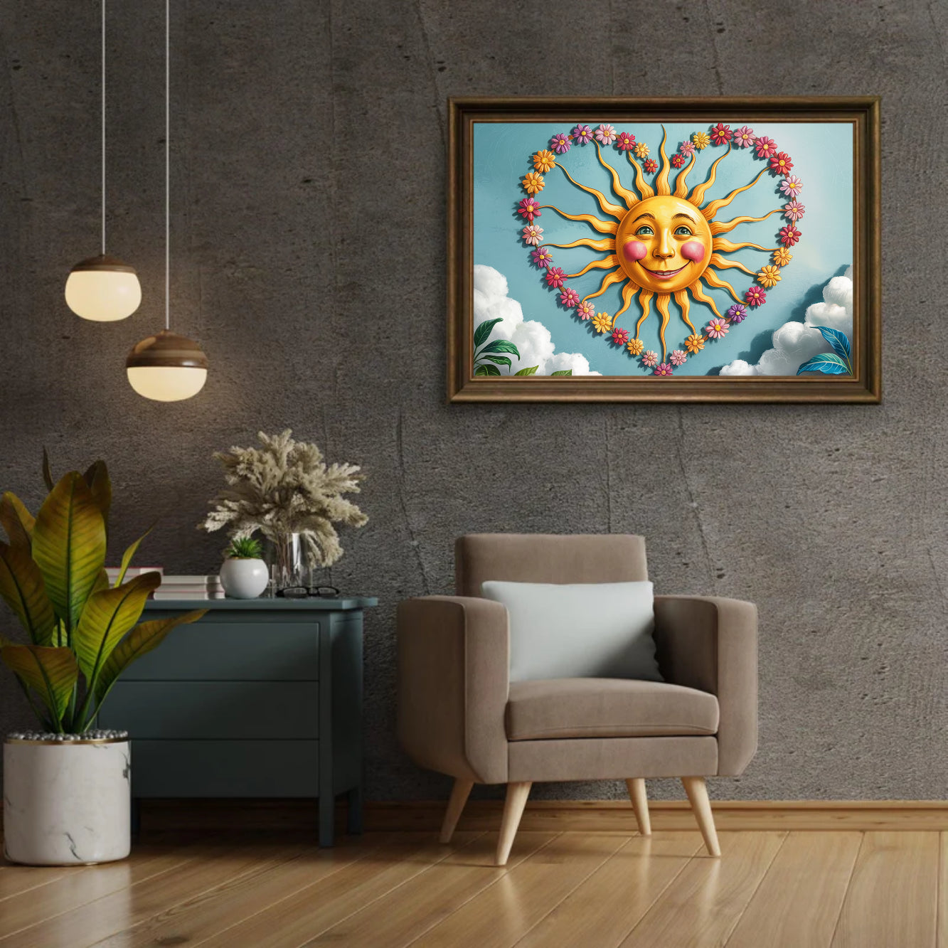 Diamantmalerei - Herz des Sonnenscheins