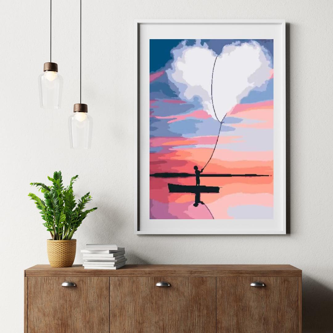 Diamantmalerei - Herz auf einem Boot - SEOS Shop ®