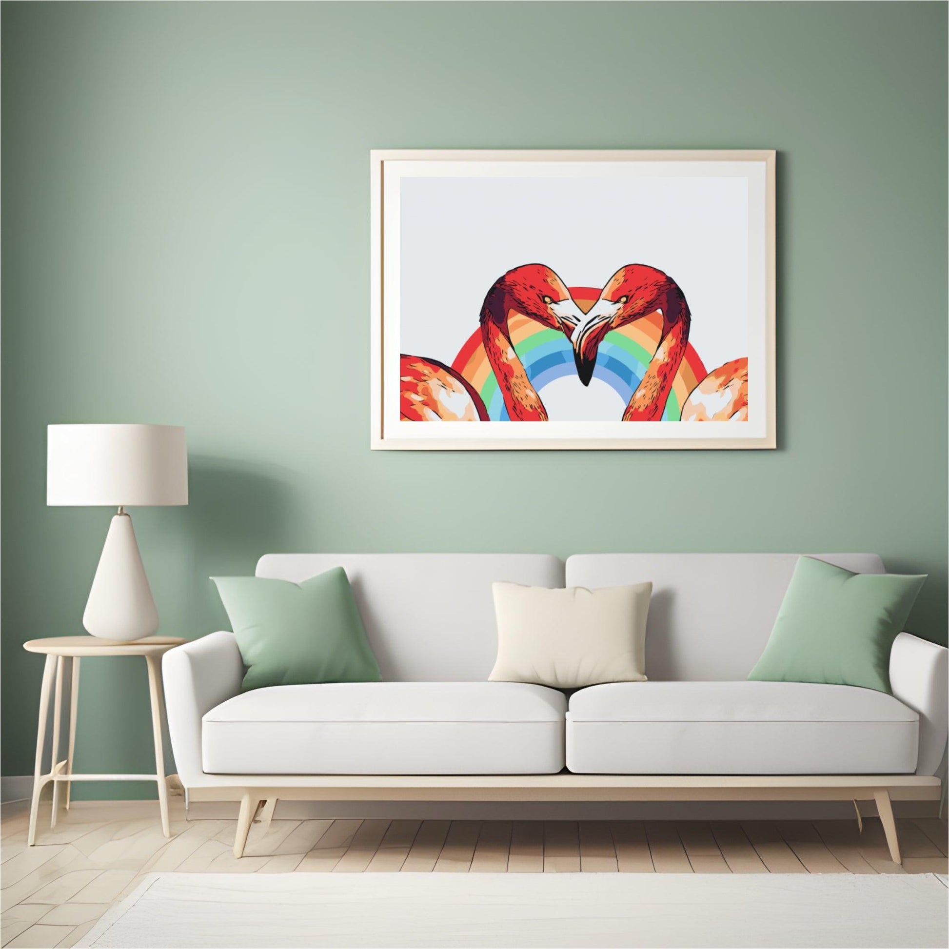 Diamond Painting – Herzförmige Flamingos – SEOS®
