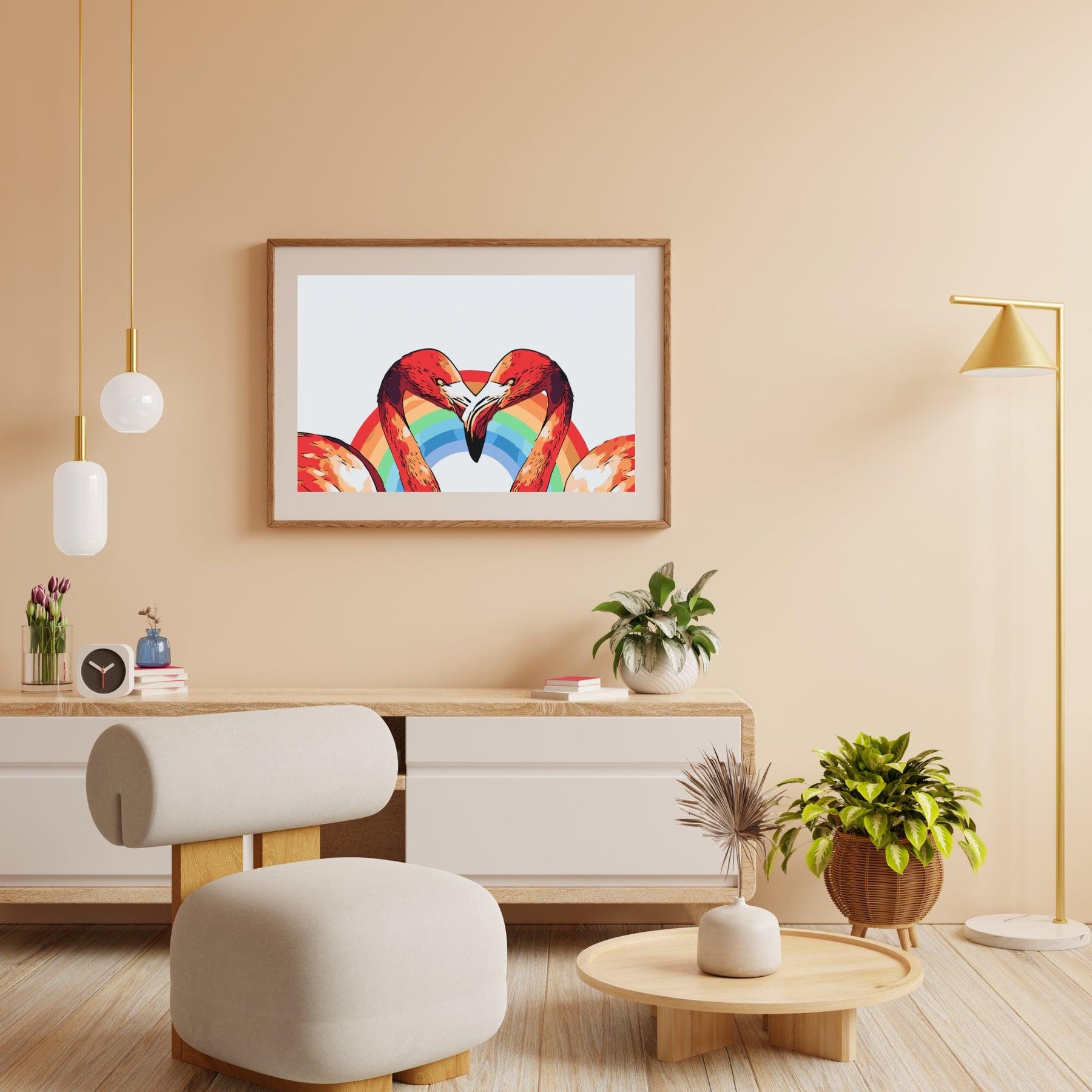 Diamond Painting – Herzförmige Flamingos – SEOS®