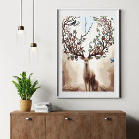 Diamond Painting - Hirsch mit Federgeweih - SEOS®
