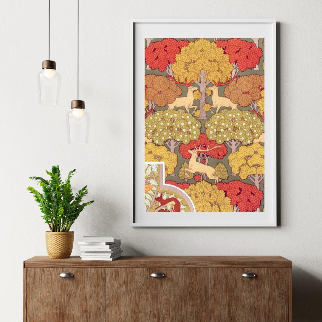 Diamantmalerei - Hirsch im Wald Leinwandgemälde