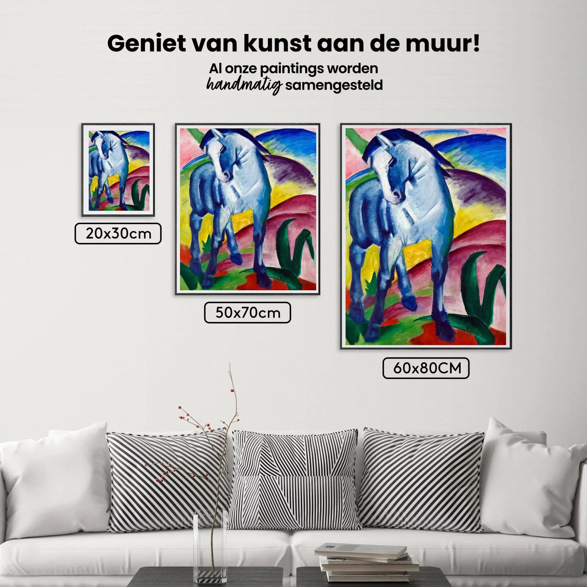 Diamantmalerei – Das blaue Pferd I Gemälde von Franz Marc