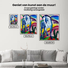 Diamantmalerei – Das blaue Pferd I Gemälde von Franz Marc