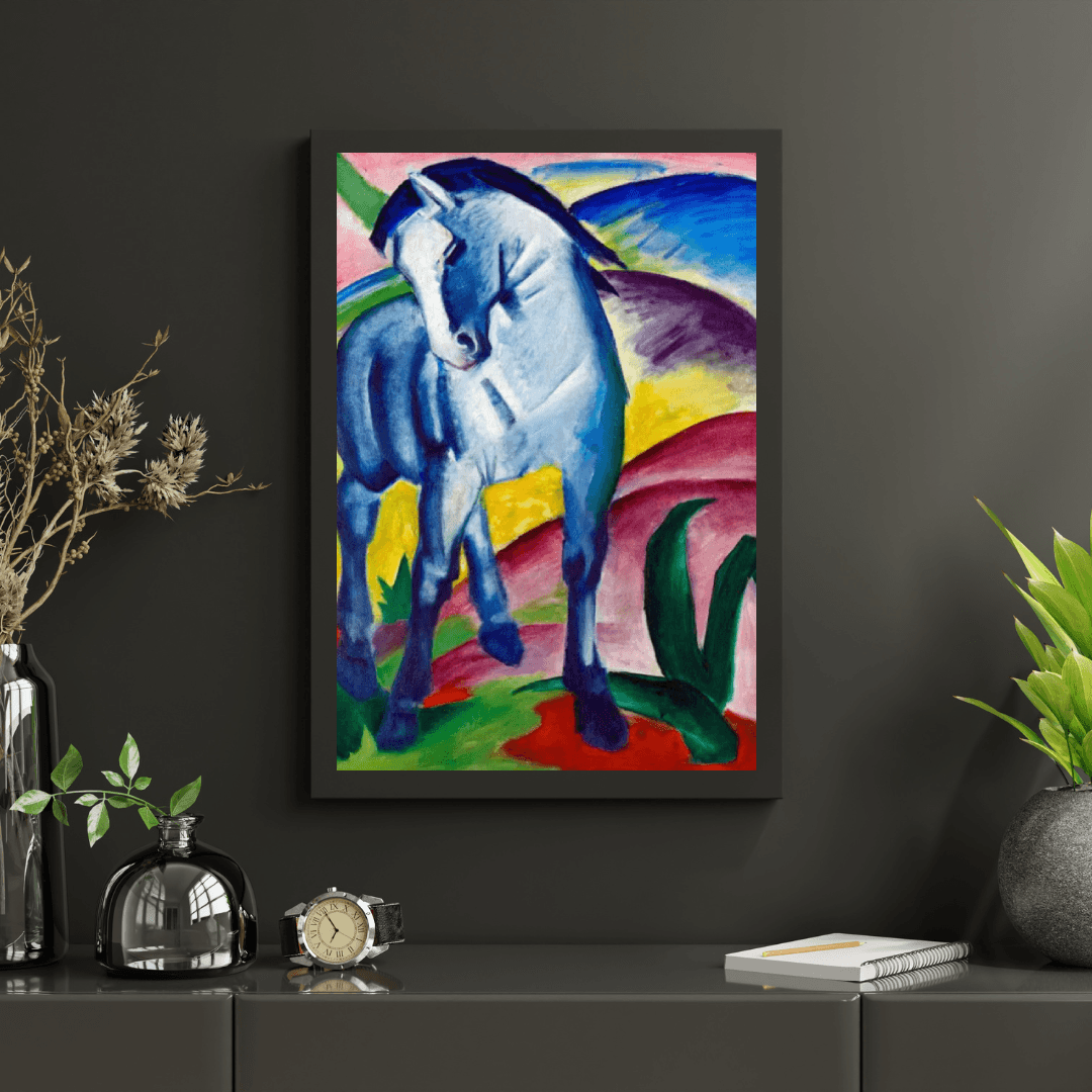 Diamantmalerei – Das blaue Pferd I Gemälde von Franz Marc