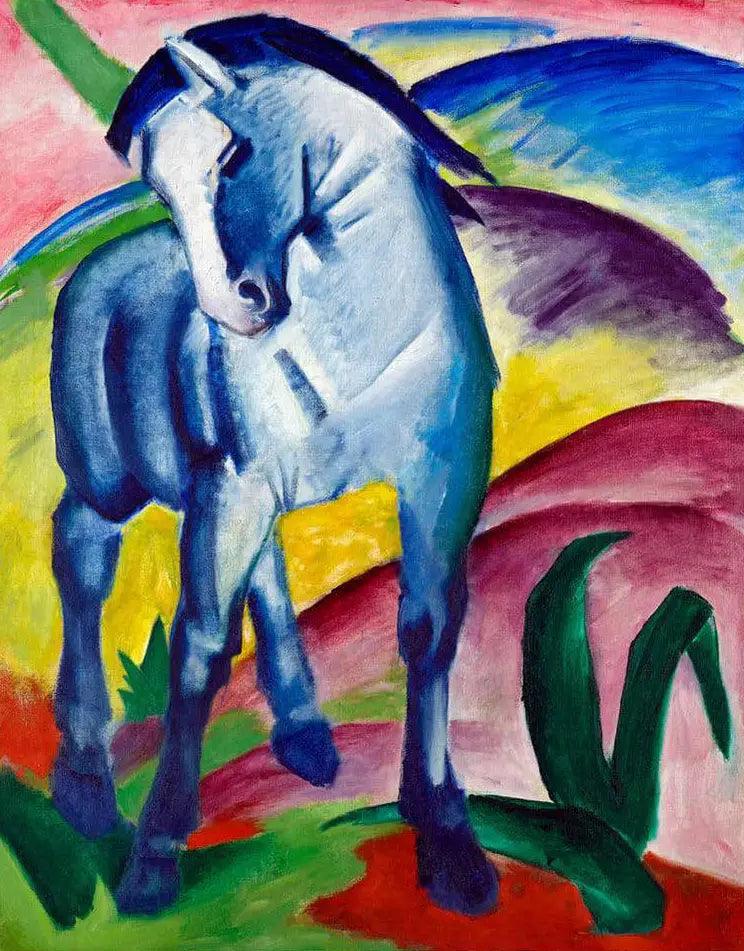 Diamantmalerei – Das blaue Pferd I Gemälde von Franz Marc
