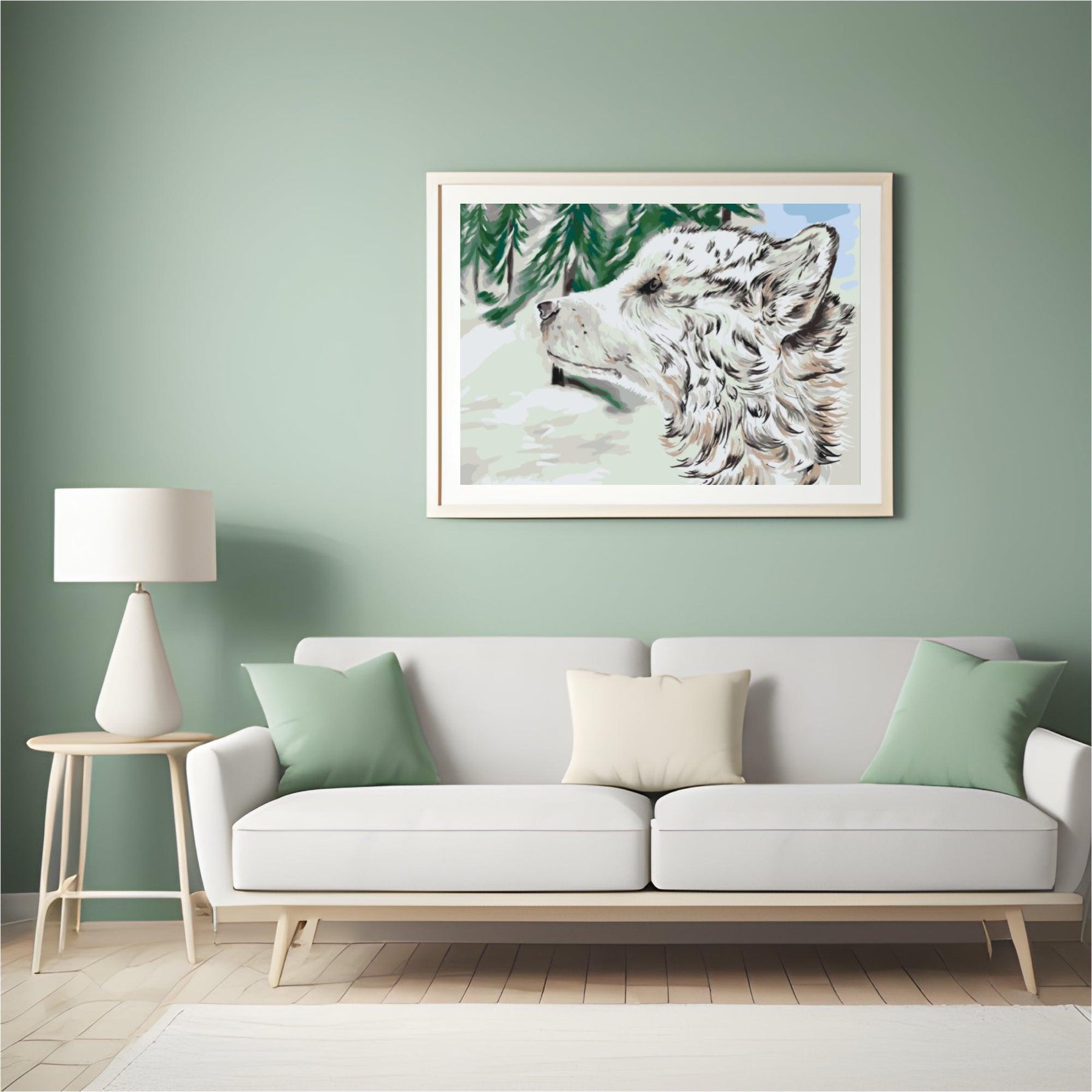 Diamantmalerei - Hund im Schnee - SEOS®