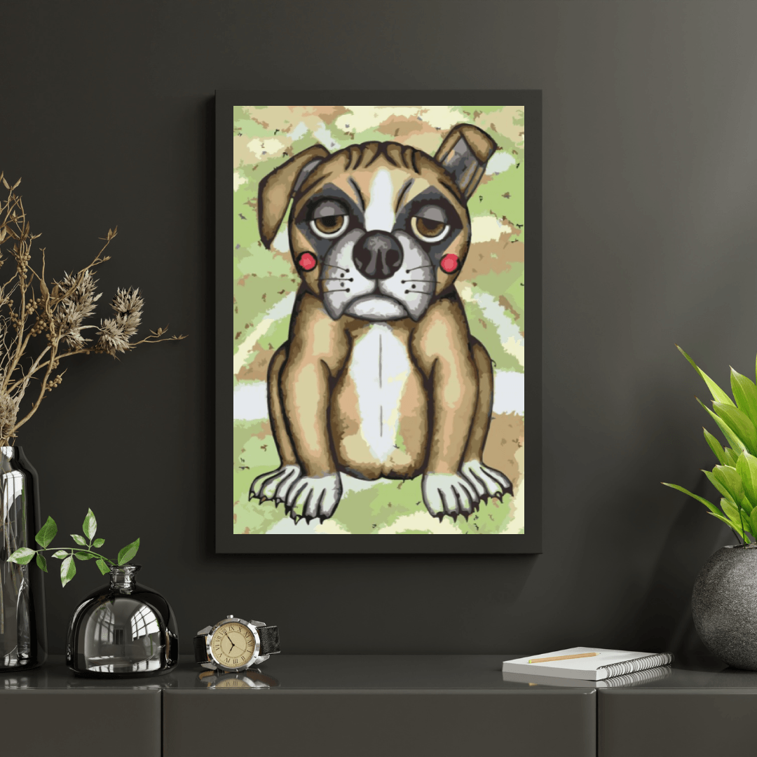 Diamond Painting - Hund mit rosa Wangen - SEOS®