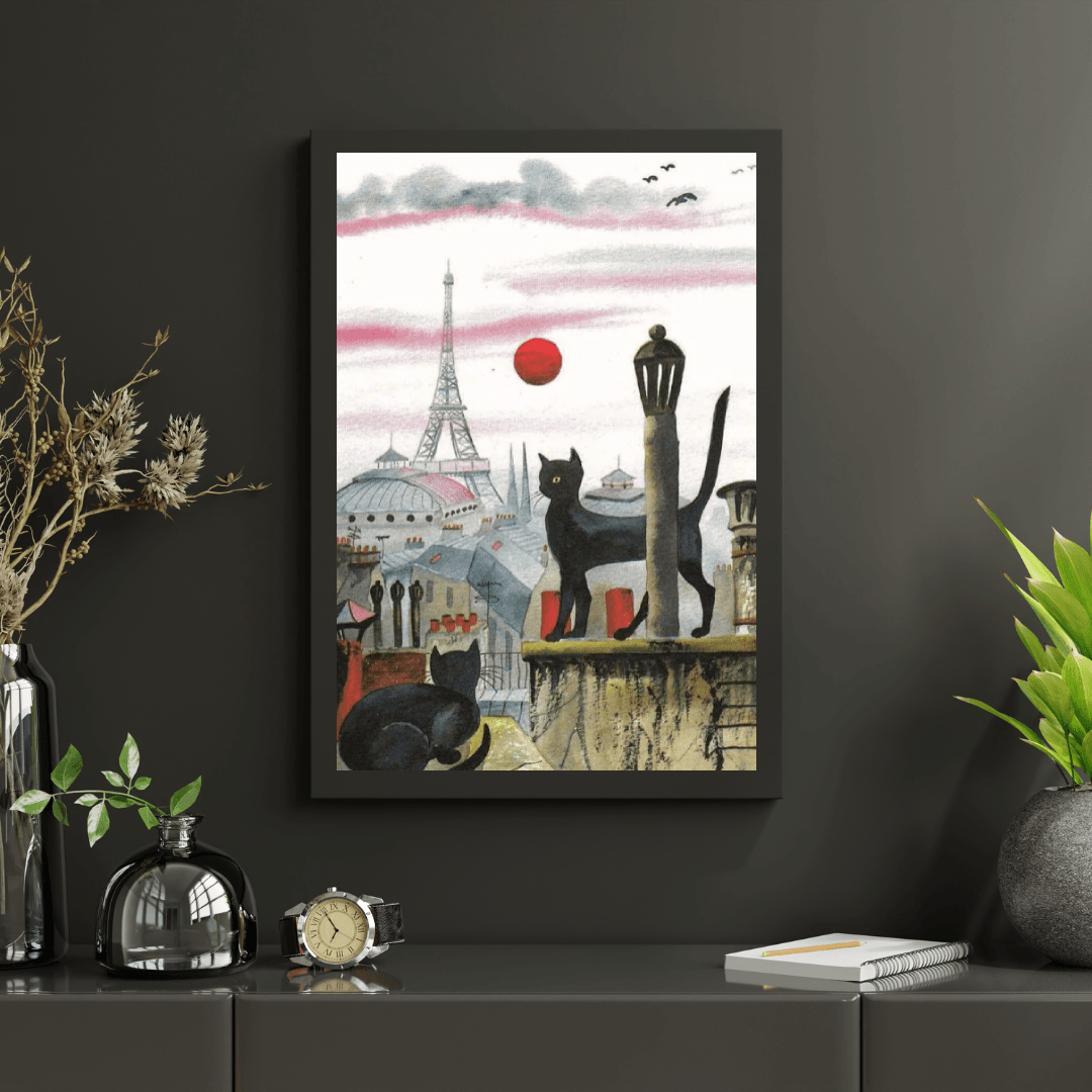 Diamantmalerei - Katze in Paris - SEOS®