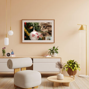 Diamond Painting - Katze mit Weihnachtskugel - SEOS®