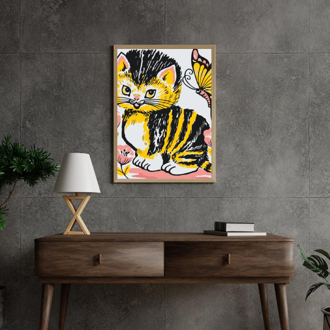 Diamond Painting - Katze mit Schmetterling - SEOS®