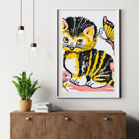 Diamond Painting - Katze mit Schmetterling - SEOS®