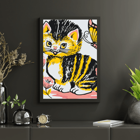 Diamond Painting - Katze mit Schmetterling - SEOS®