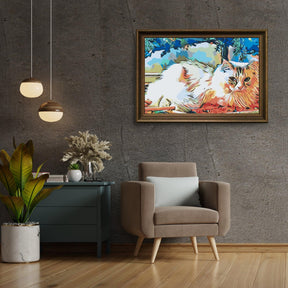 Diamantmalerei - Katze unter dem Baum - SEOS®