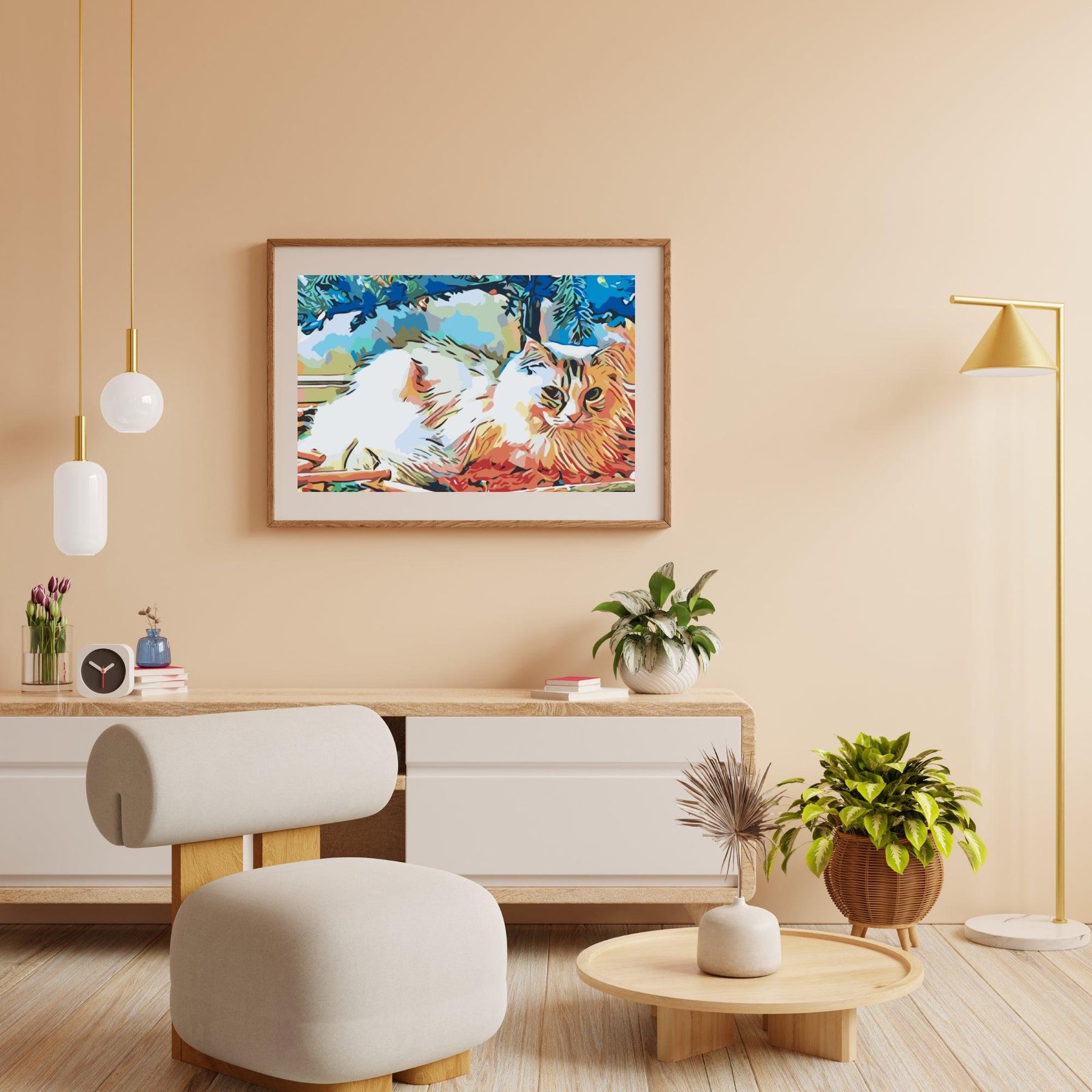 Diamantmalerei - Katze unter dem Baum - SEOS®