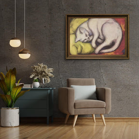 Diamantmalerei – Katze auf einem gelben Kissen – SEOS®