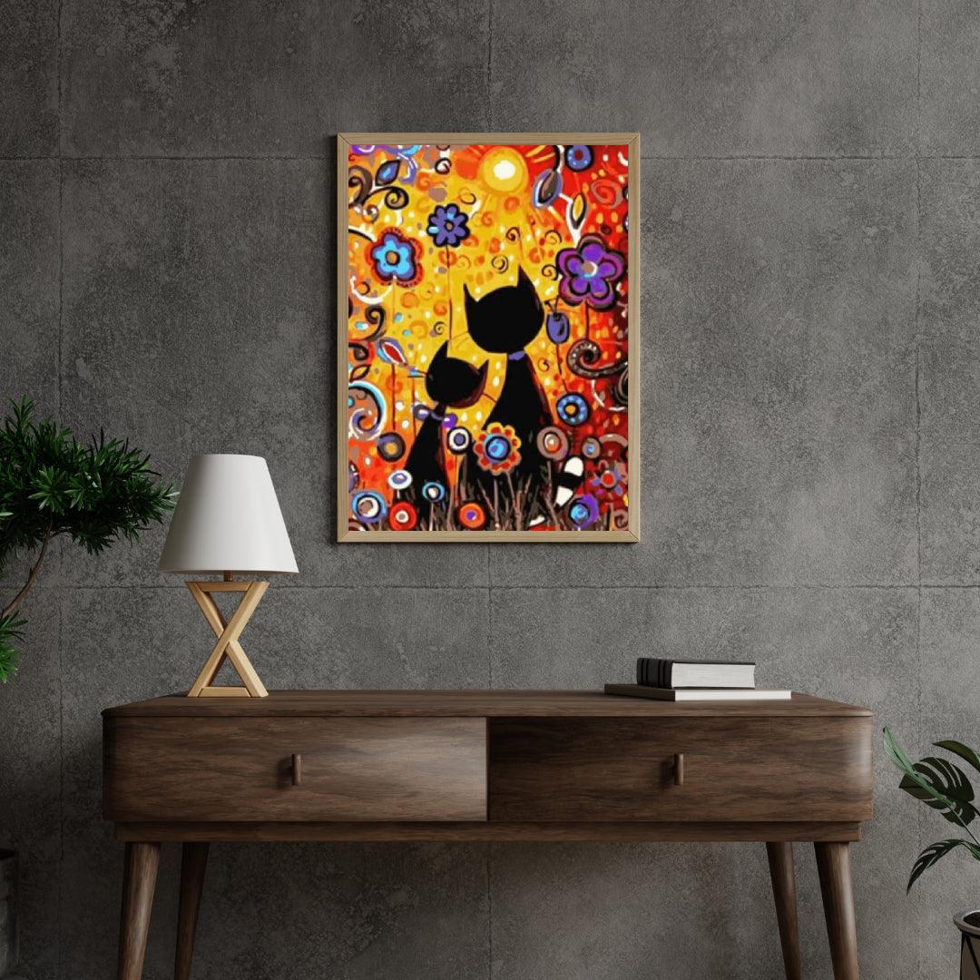 Diamond Painting - Kätzchen mit Blumen - SEOS®