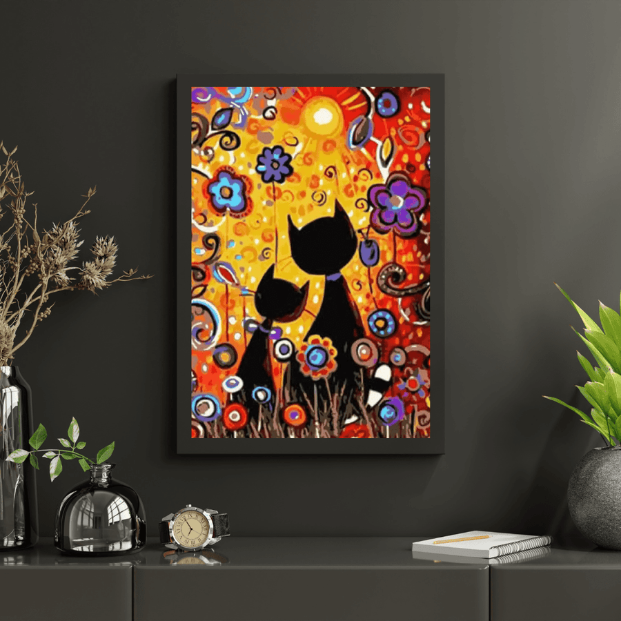 Diamond Painting - Kätzchen mit Blumen - SEOS®