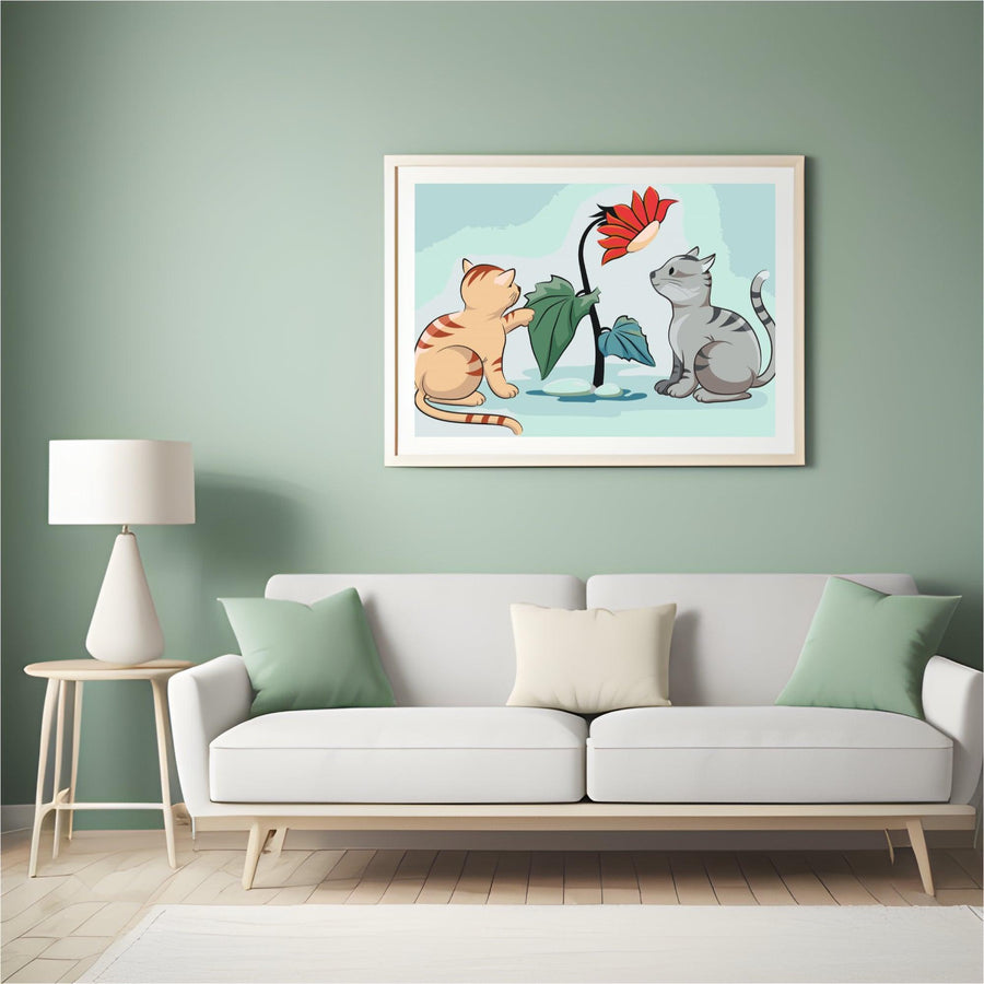 Diamantmalerei – Katzen und Blumen – SEOS®