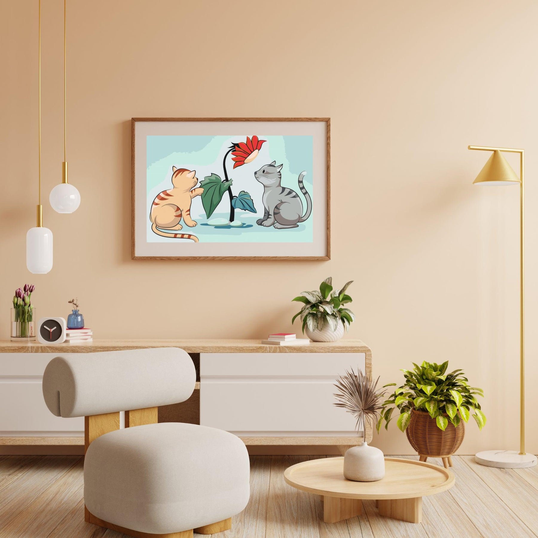 Diamantmalerei – Katzen und Blumen – SEOS®