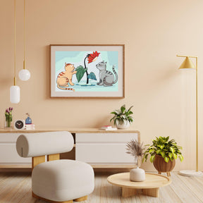 Diamantmalerei – Katzen und Blumen – SEOS®