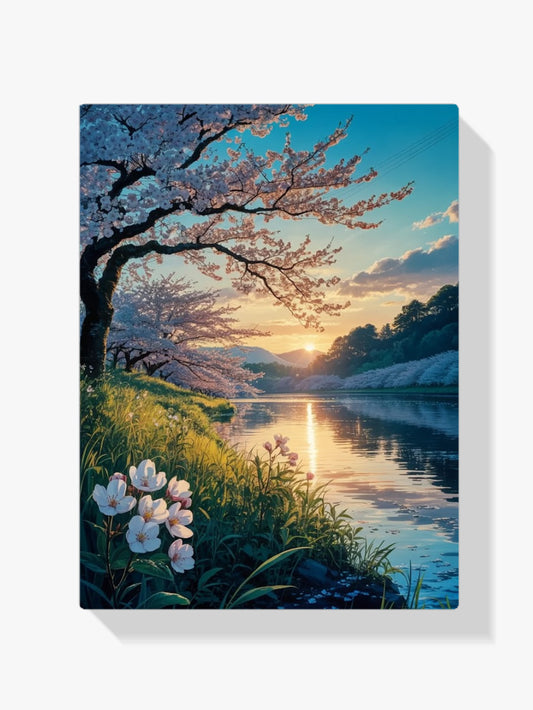 Diamantmalerei - Kirschblüten in der Dämmerung