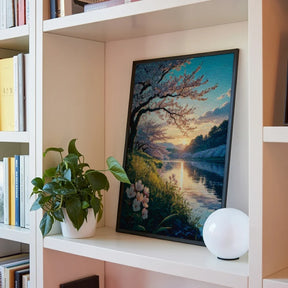 Diamantmalerei - Kirschblüten in der Dämmerung