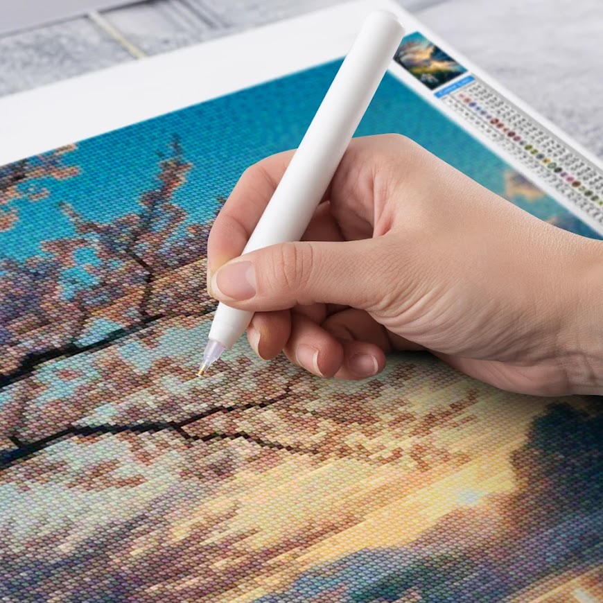 Diamantmalerei - Kirschblüten in der Dämmerung