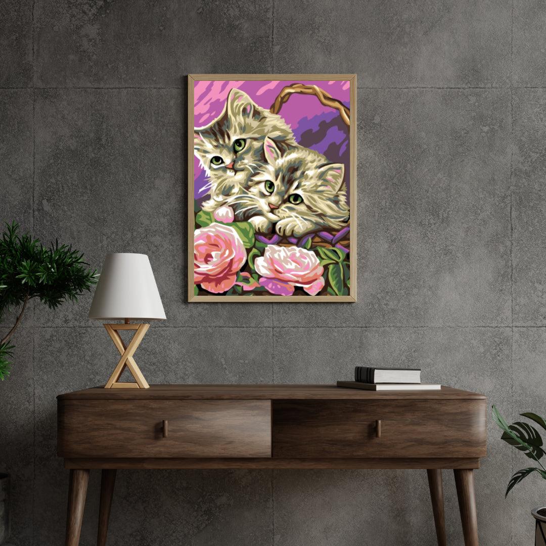 Diamond Painting - Kätzchen im Korb - SEOS®