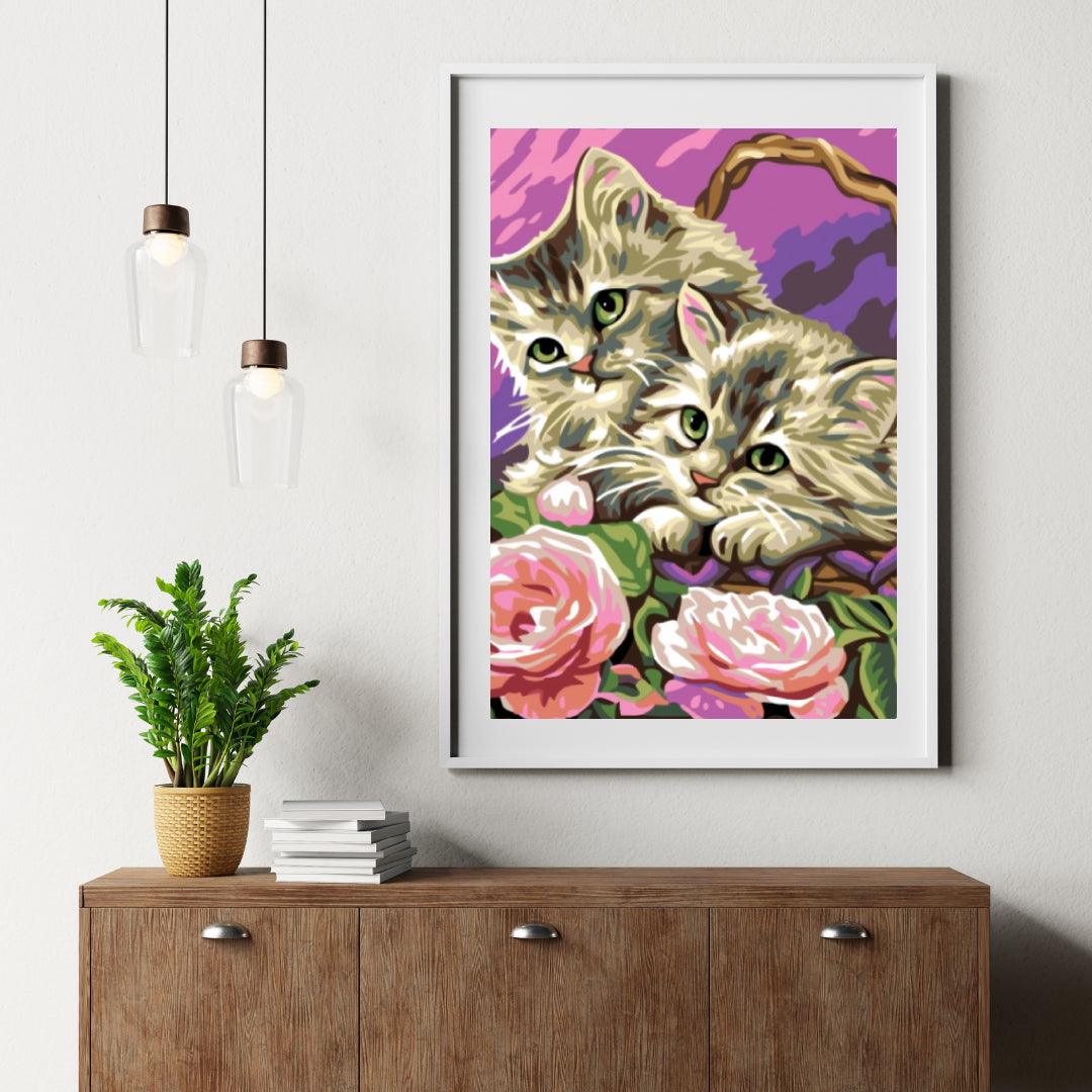 Diamond Painting - Kätzchen im Korb - SEOS®