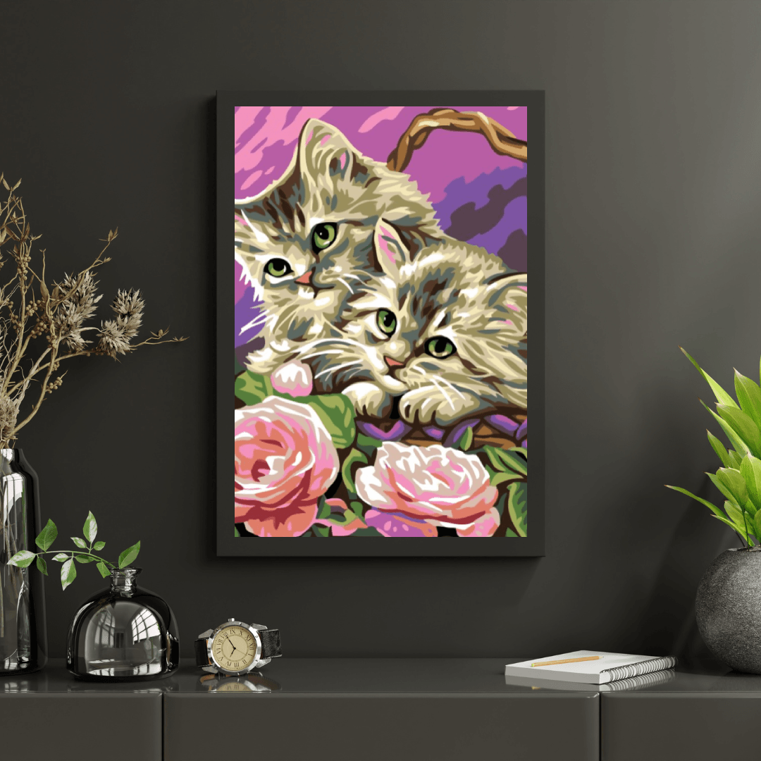 Diamond Painting - Kätzchen im Korb - SEOS®