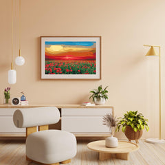 Diamantmalerei - Mohnfeld bei Sonnenuntergang - SEOS Shop ®